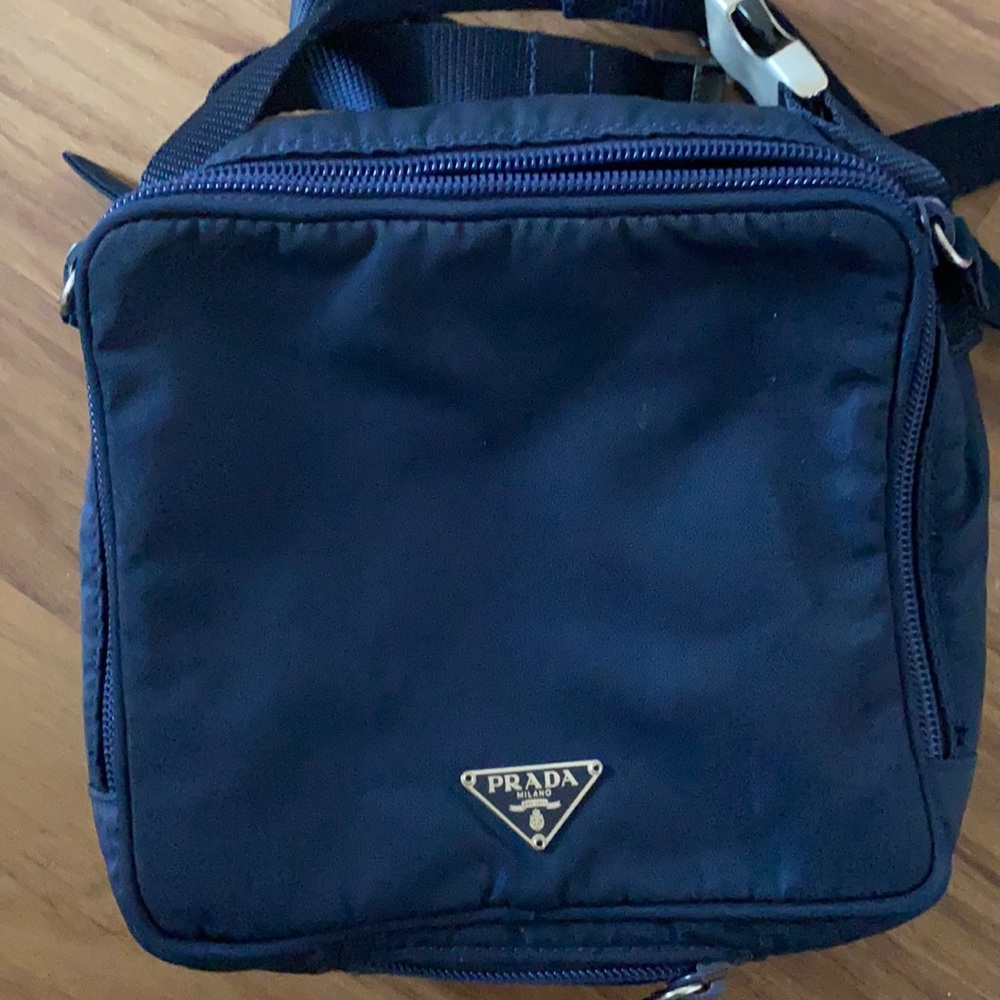 Blue prada fanny pack with authentication card!